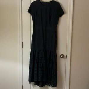 Banana Republic Blue Ruffled Tiered Midi Sundress